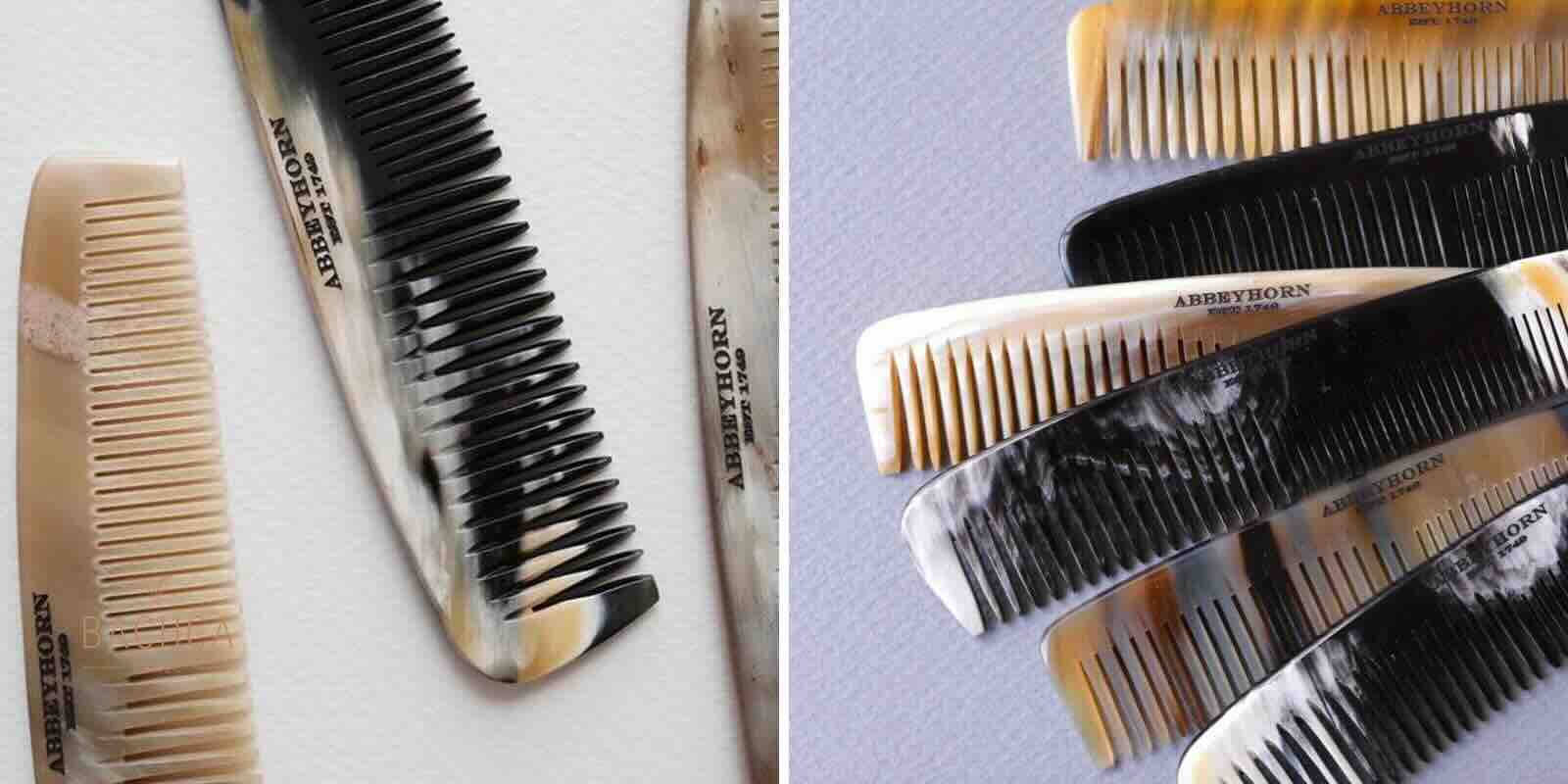 Handgefertigte ABBEYHORN Hornkämme aus Naturhorn – englisches Kunsthandwerk - Unikate